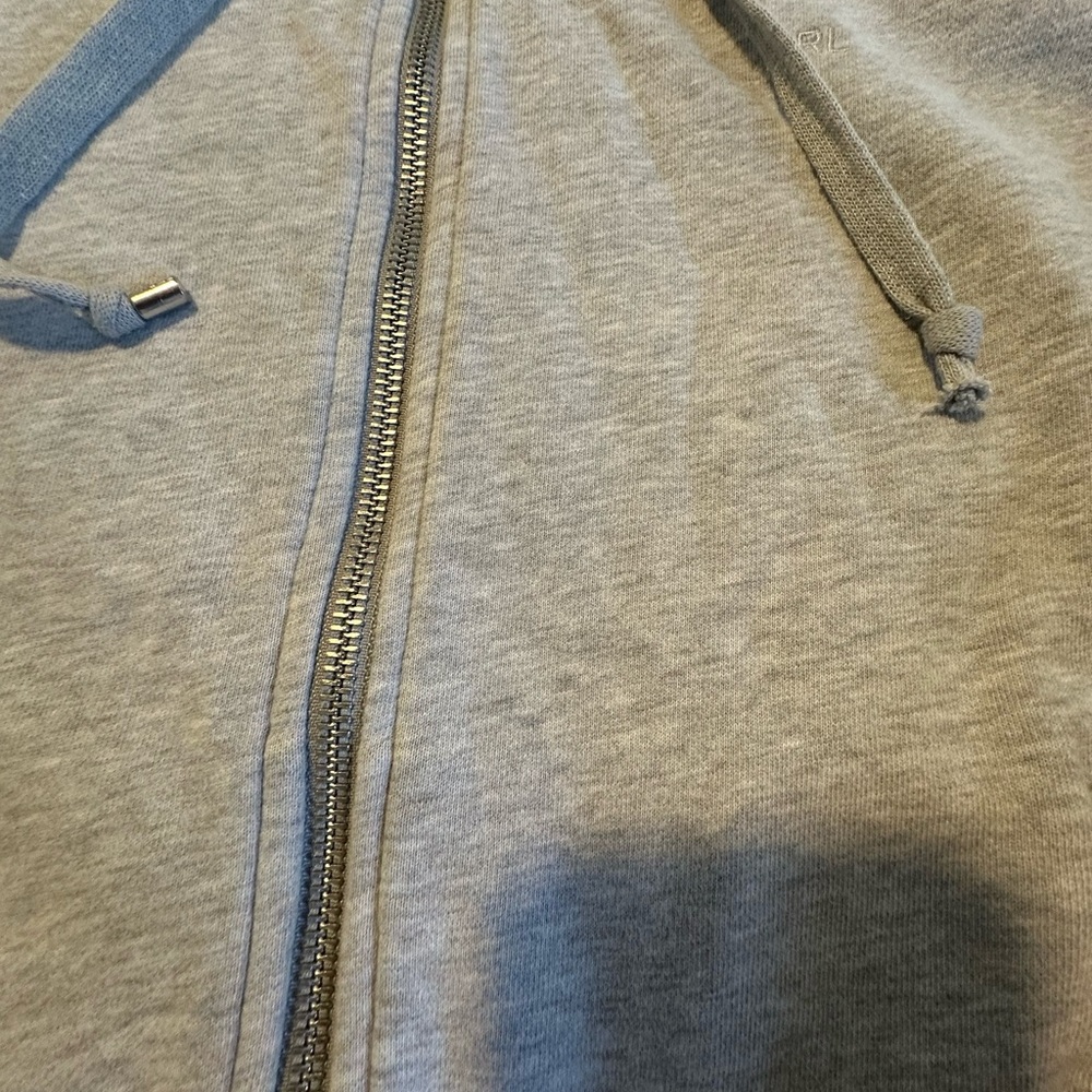 Lauren Ralph Lauren Women's Grey Cream Full Zip Hoodie Jacket L - Picture 11 of 11